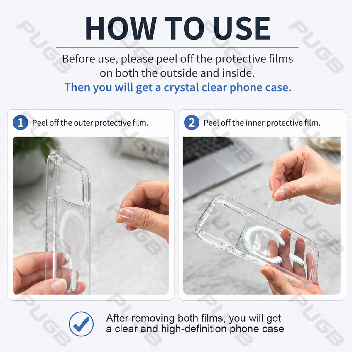 Transparent Magnetic Wireless Charging Phone Case for iPhone 13-18 Pro