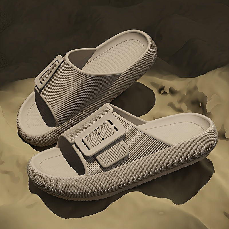 Men's Casual EVA Slippers with Adjustable Buckle and Non-Slip Sole