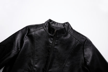 Men'S Casual Jacket - Stand Collar Zip-Up Long Sleeve - 100% Polyurethane, Solid Color, Non-Stretch Woven Fabric, Regular Fit with Functional Pockets for Daily Wear