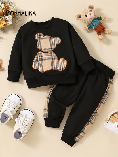 Toddler Baby Boy Clothes Outdoor Set Long Sleeve Sweatshirt Top Casual Pants Fall Winter Outfit Sweatsuit