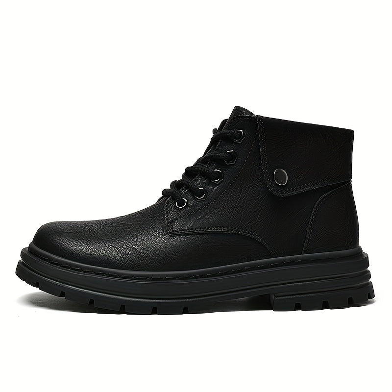 Men's Vintage Short Ankle Boots with Split Leather Upper