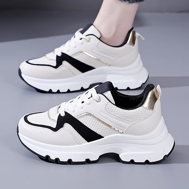 Women’s Lightweight Breathable Running Sneakers with Thick Sole