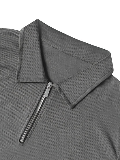 Brand New Short-Sleeve Polo with a Half Zipper, Quick-Drying And Breathable, a Stylish Casual Top - ayq