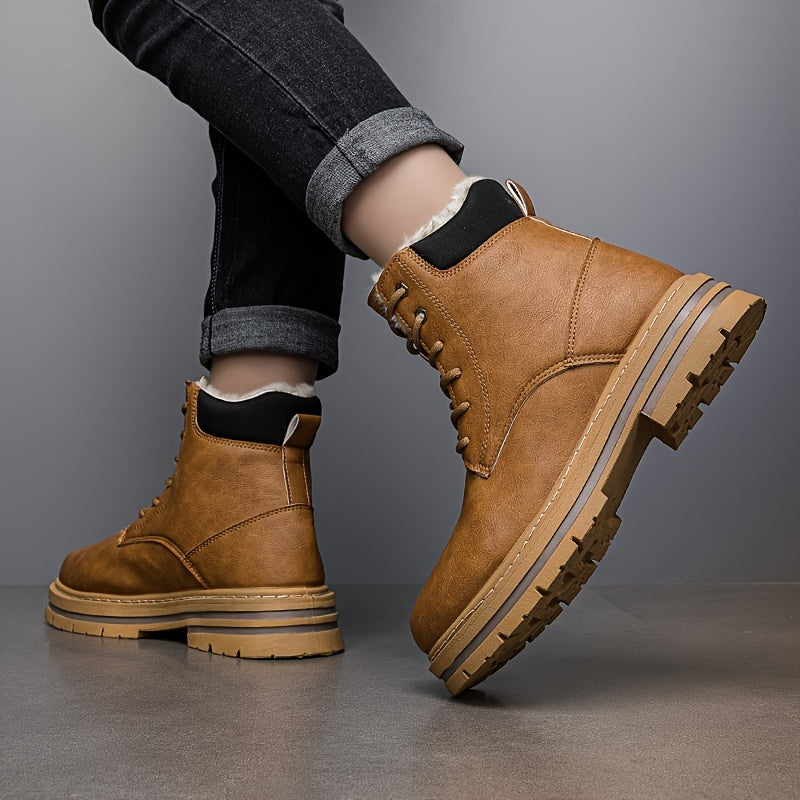 Men's Winter Boots, Casual Versatile High-Quality Snow Boots, Trendy Outdoor High-Top Casual Shoes
