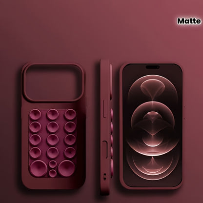 Luxury Liquid Silicone Phone Case with Suction Cup Stand for iPhone