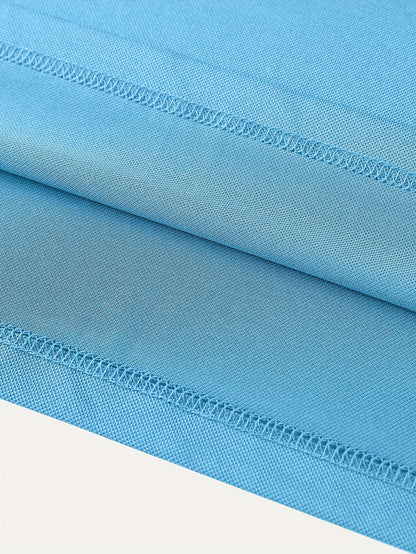 Men's Solid Golf Shirt, Casual Short Sleeve Lapel Shirt For Summer Outdoor