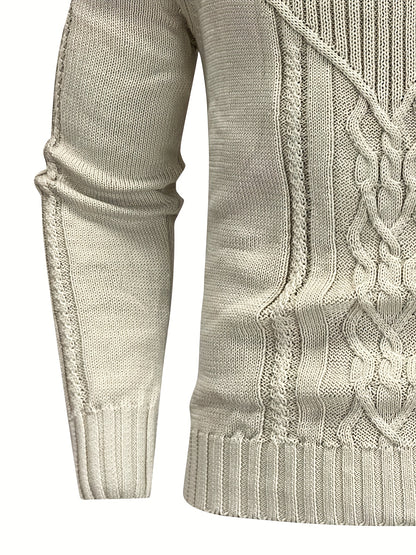 Men'S Casual Winter High Neck Turtleneck Sweater | Black Solid Color, Medium Stretch Fabric, Regular Fit, Hand Wash Only, Sleek Knitwear, Long Sleeve, Rib-Knit Detail