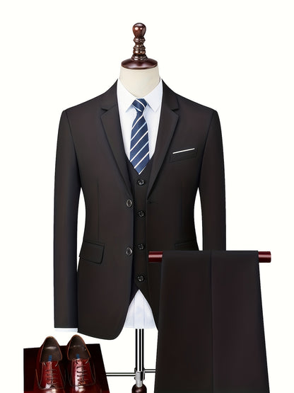 Men's Skinny Fit 2-Piece Suit Set with Blazer & Trousers