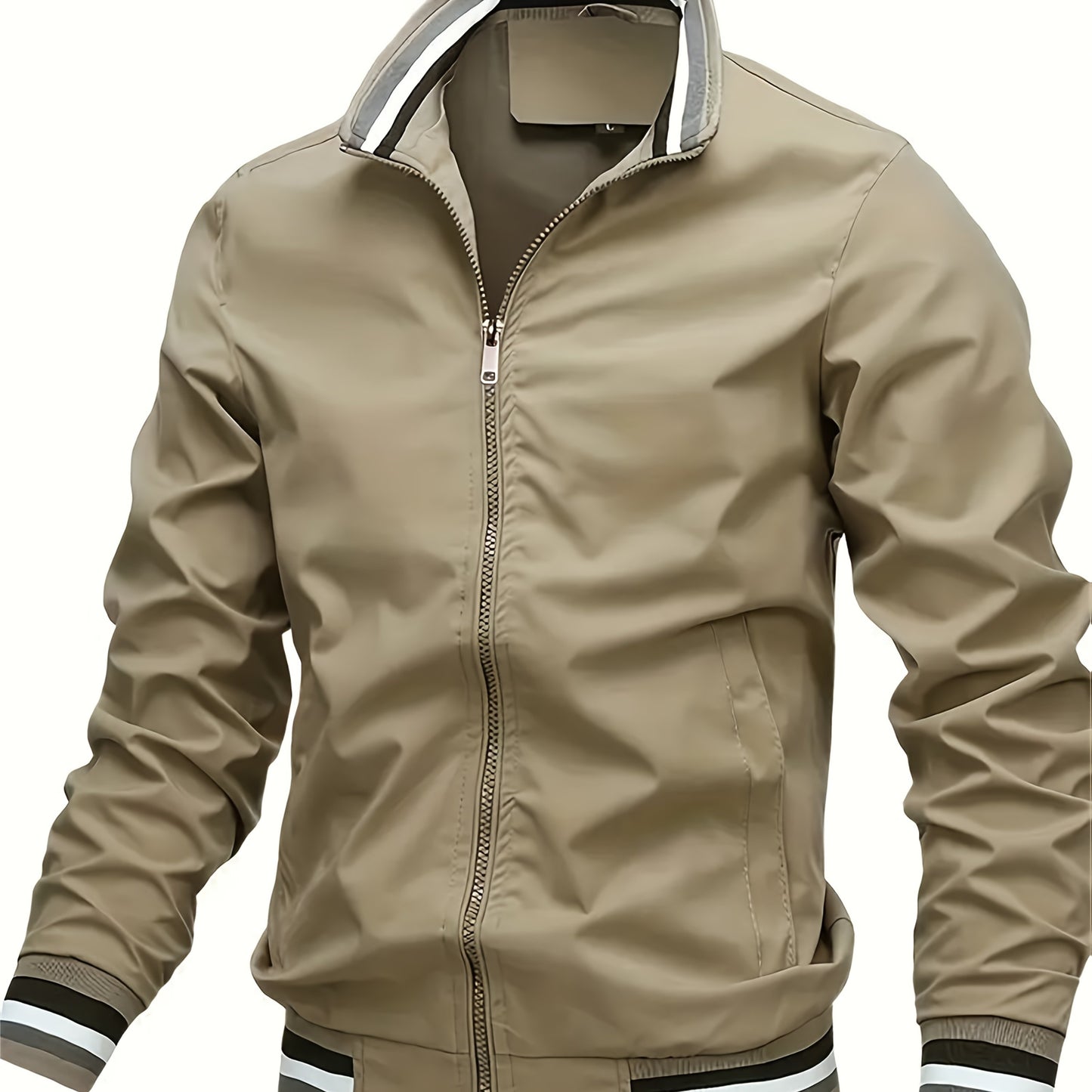 A Men'S Stylish Pilot Jacket, Made of Durable Fabric, Features Classic Striped Details, Perfect for Casual Outings Or Hiking. It Offers a Sense of Confidence And Fashion, Making It an Ideal Gift for Men