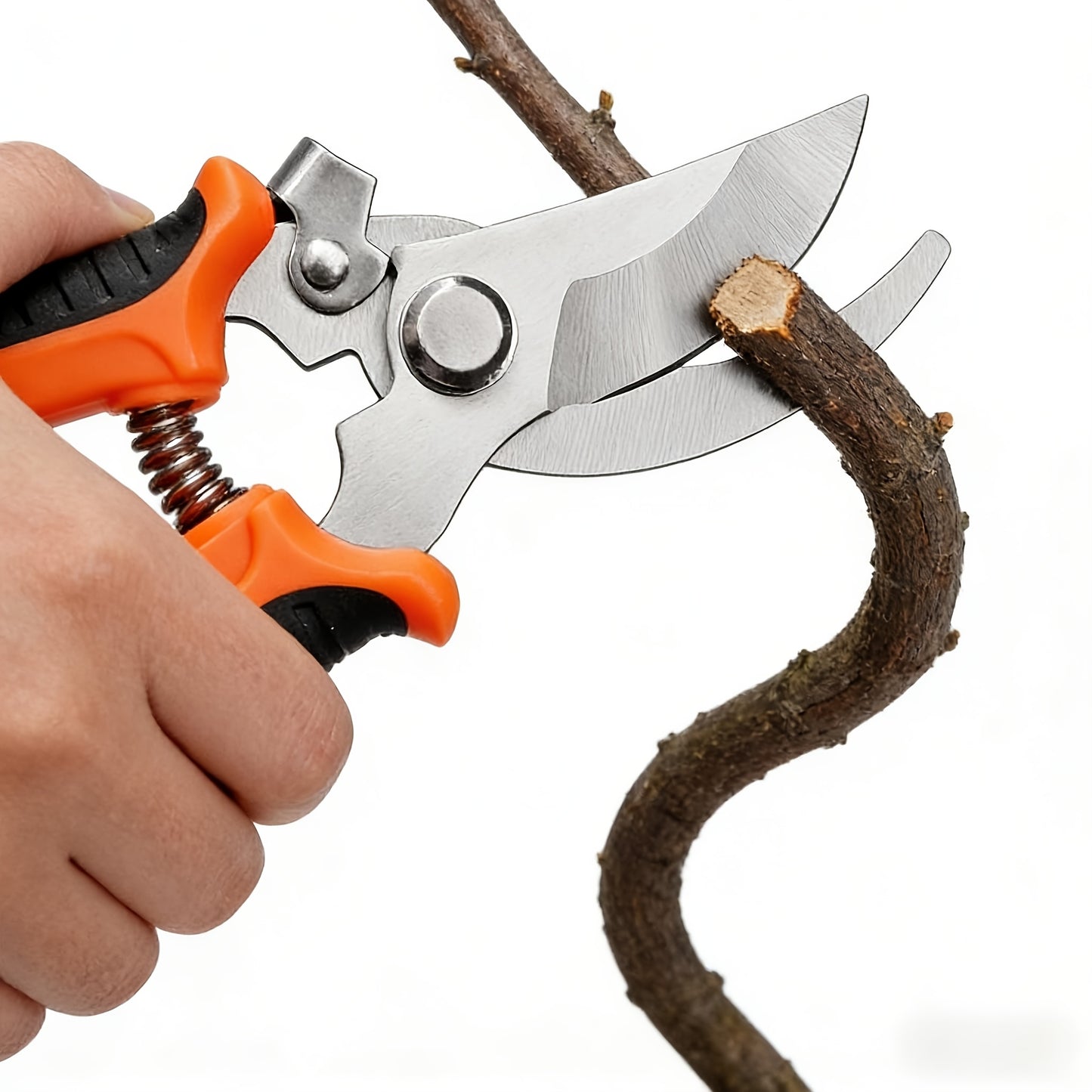 Gardening Scissors | Comfortable Grip, Spring-Assisted, Sharp and Non-Slip, Ideal for Pruning Branches and Flowers, Modern Stainless Steel Blades