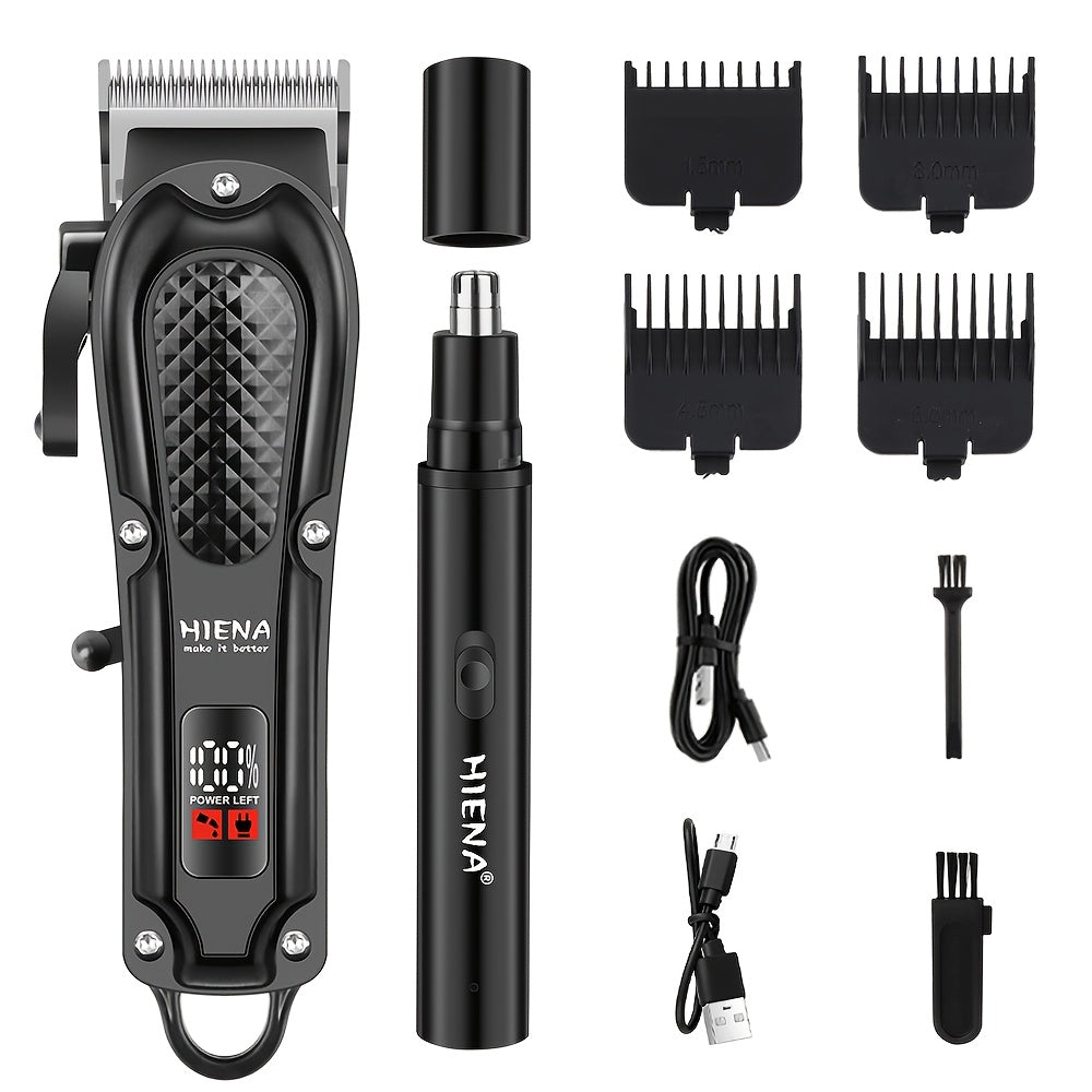 Men'S Professional Electric Digital Hair Clipper | Cordless USB Interface, ABS Plastic Body, Rechargeable Battery, Includes Limit Comb, Ideal for Father'S Day and Holiday Gifts