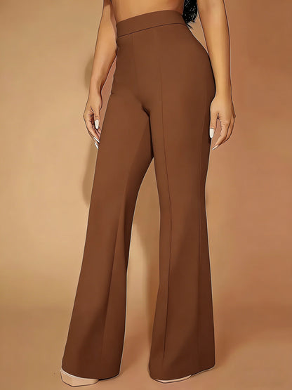 Women’s Straight-Leg Elastic Waist Pants - Comfortable All-Season Wear