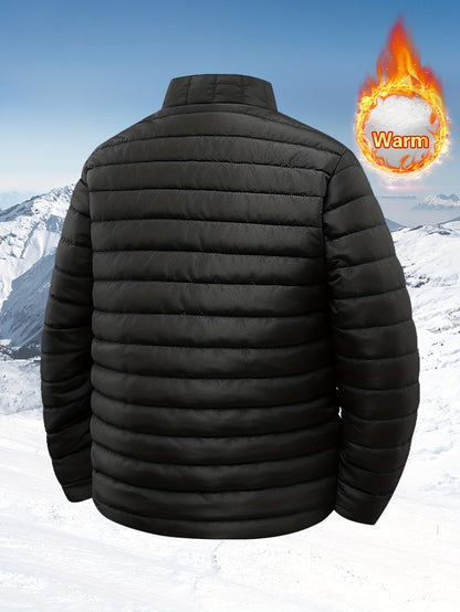 Men's Quilted Stand Collar Jacket for Autumn Winter