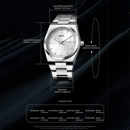 TPW Brand Men's Fashion Luminous Calendar Week Multifunctional Quartz Watch Men's Gifts