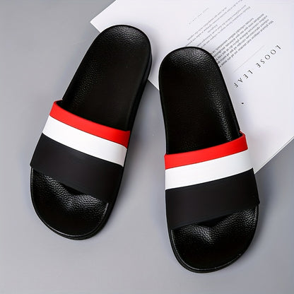 Unisex Striped Quick-Dry Anti-Slip Shower Slippers