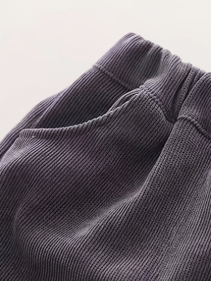 Baby Boys' Winter Warmth Fleece-Lined Sweatshirt & Pants Set - Soft & Brown Round Neck Outfit with Cuffs, Machine Washable Toddler Clothes for Autumn/Winter, Cozy Casual Playwear for Cold Weather, for Outdoor, Thick