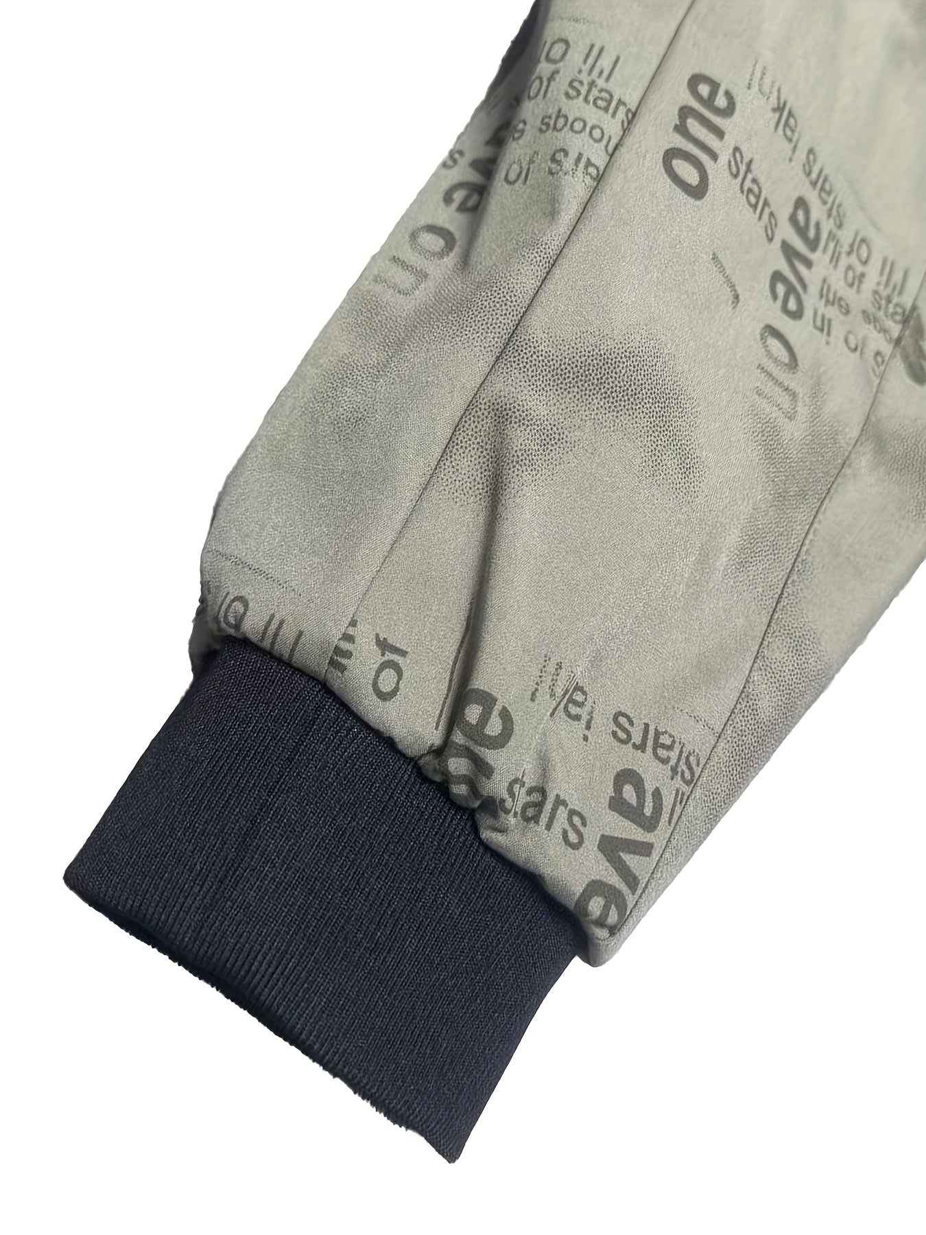 Men'S Lightweight Preppy Bomber Jacket with Feather & Star Print, Stand Collar, Zip-Up, Loose Fit, Polyester Lining, Casual Streetwear Style, Casual Outerwear | Star Pattern Jacket | Zippered Jacket