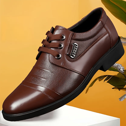 Men's Casual Business Lace-Up Low-Top Shoes, Anti-Slip Rubber Sole