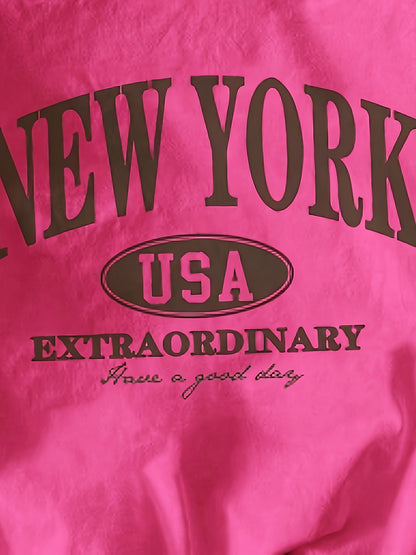 Ladies' Casual T-shirt With Letters, NEW NY USA Pattern, Circular Nect, Summer And Spring Fashion Clothing