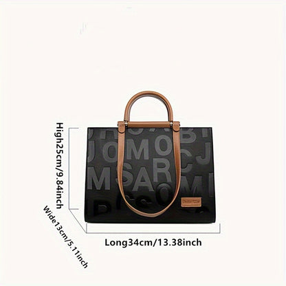 Women's Large Capacity Minimalist Black PU Crossbody Bag