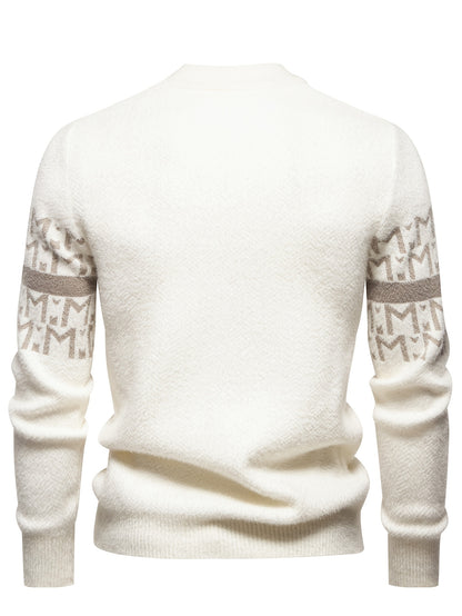 Տղամարդկանց նոր աշուն/ձմեռ տրիկոտաժե սվիտեր, բարձր վզնոցով, ամենօրյա, նորաձև, տաք հիմք - Senmeigou