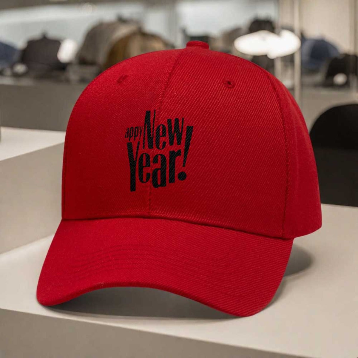 1pc New Year's Eve Party Hat - Adjustable Snapback Cap with Happy New Year Print, Lightweight Unisex Baseball Cap for Men & Women, Black with Bold White Lettering - Perfect for NYE Celebrations, Christmas, New Year's Day, Eve