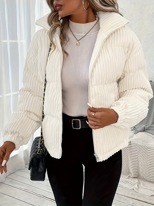 Կանացի սպիտակ բաճկոն, ձմեռային տաք, կարճ, կարճ երկարության վերարկու՝ կարճ իրանով, օձիքով և սպիտակ, նման (առանց) եզրագծի, ձեռքով լվացվող վերնազգեստ՝ առօրյա և զգեստների/կիսաշրջազգեստների համար, բազմակողմանի արտաքին շերտ