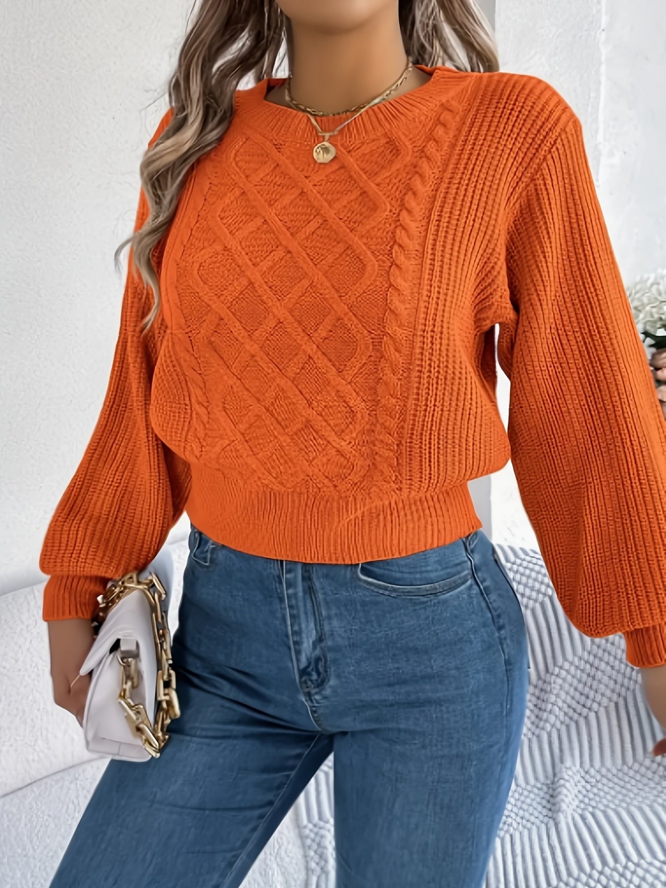 Կանացի էլեգանտ կլոր վզնոցով սվիտեր - փափուկ երկար թևքերով սվիտեր, նրբագեղ գրասենյակից մինչև երեկույթի հագուստ, հարմարավետ աշնանային ձմեռային սվիտեր առօրյա և պաշտոնական միջոցառումների համար