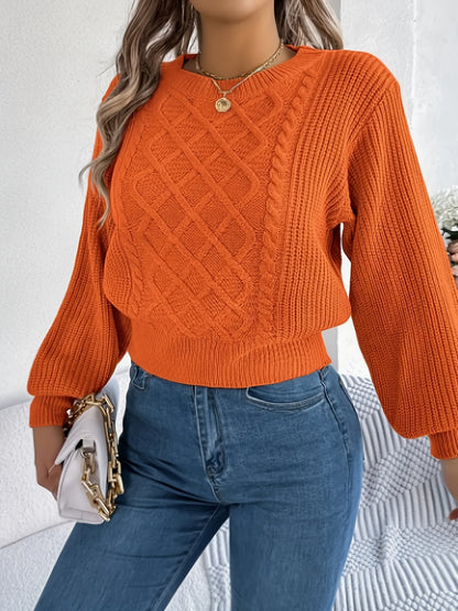 Կանացի էլեգանտ կլոր վզնոցով սվիտեր - փափուկ երկար թևքերով սվիտեր, նրբագեղ գրասենյակից մինչև երեկույթի հագուստ, հարմարավետ աշնանային ձմեռային սվիտեր առօրյա և պաշտոնական միջոցառումների համար