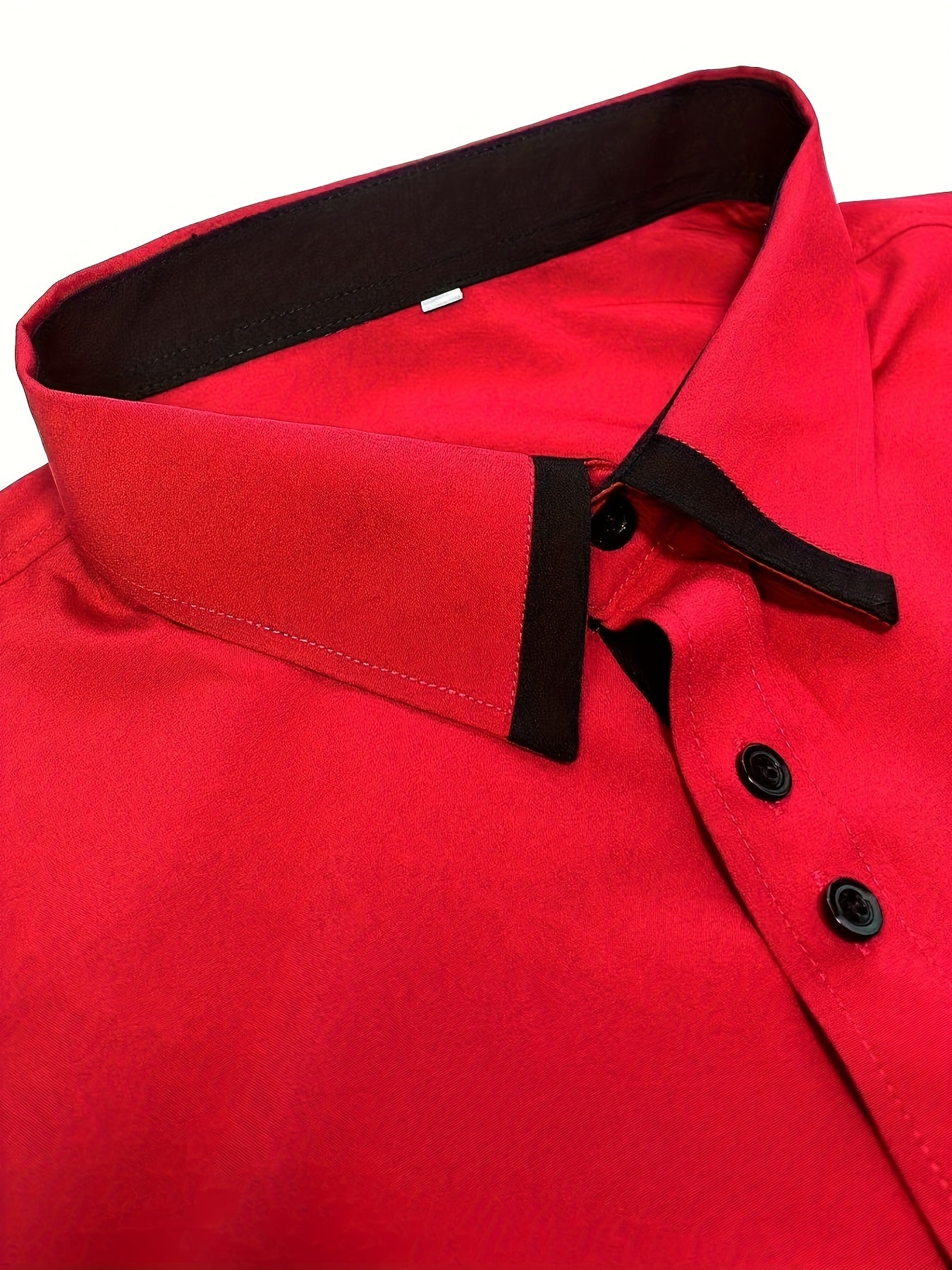 Men's Slim-Fit Wrinkle-Resistant Business Dress Shirt - Classic Collar & Contrast White/Black/Tan/Gray/Navy - Tailored Office Wedding Suit Jacket Coat, Machine Washable All-Season Formal Wear