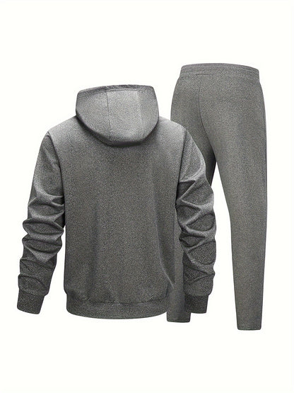 Men's Casual Sportswear Set - Polyester, Perfect T-shirt for Running and Home Leisure, Fitness Wear, Outdoor Activities, Workout Outfits, Stylish Sportswear, Comfortable Fit, Durable Construction, Two-piece Set, Active Lifest