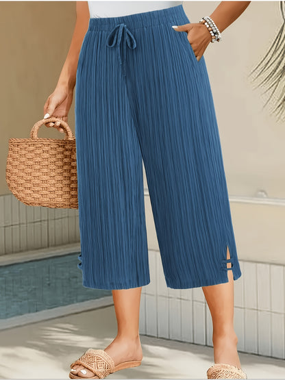 Elegant Women’s Wide-Leg Striped Pants for Spring and Summer