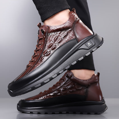 Men's Casual British Style Mid-Calf Winter Fleece Boots