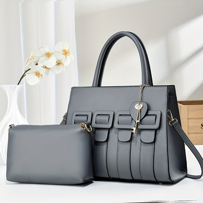 Women's Large Black PU Leather Single Shoulder Crossbody Bag