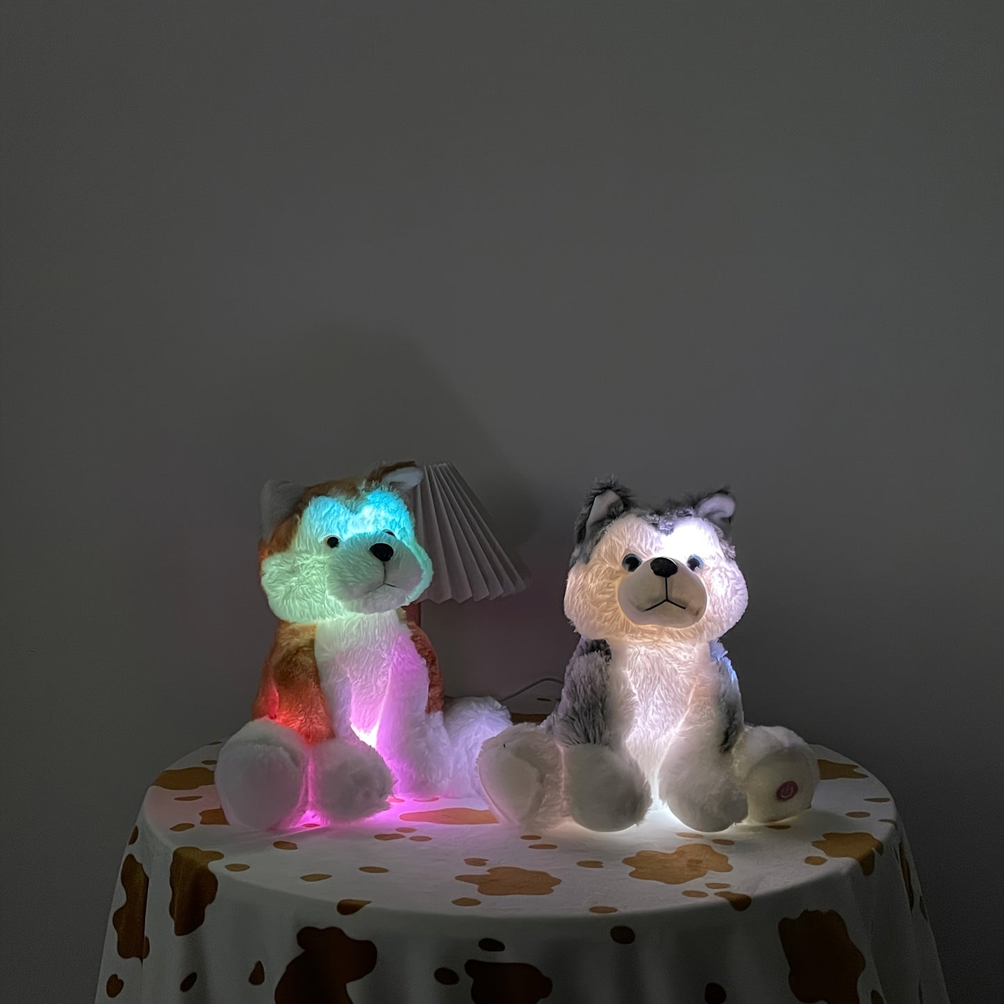 Luminous Husky Plush Toy – A Cheerful Light-Up Stuffed Animal, Perfect for Halloween And Christmas, Ideal Gift for All Ages