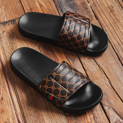 Men's Vintage Floral Slip-On Slippers with Thick EVA Sole