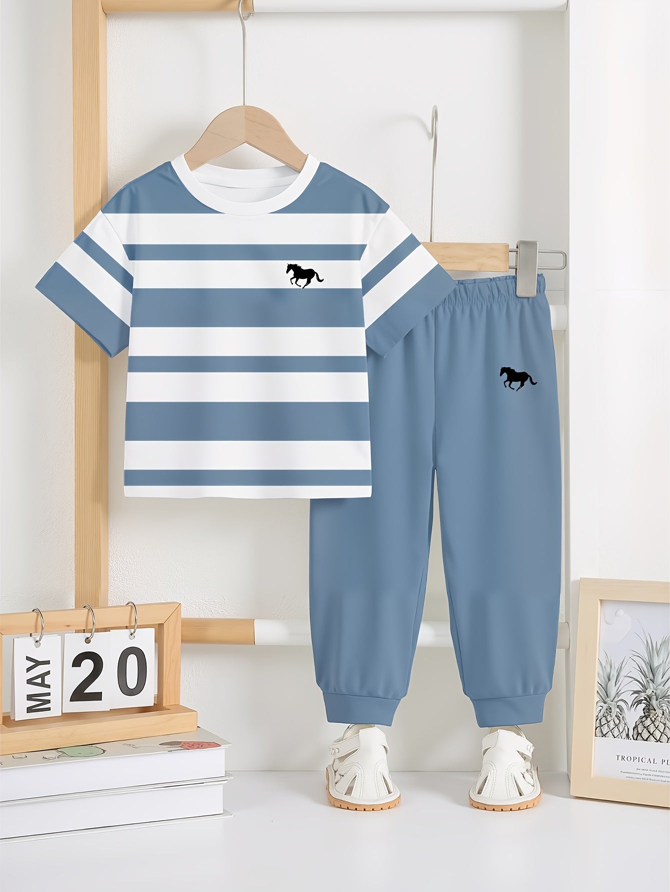 Boys' Striped Short-Sleeve T-Shirt & Pants Set for 6M-3Y