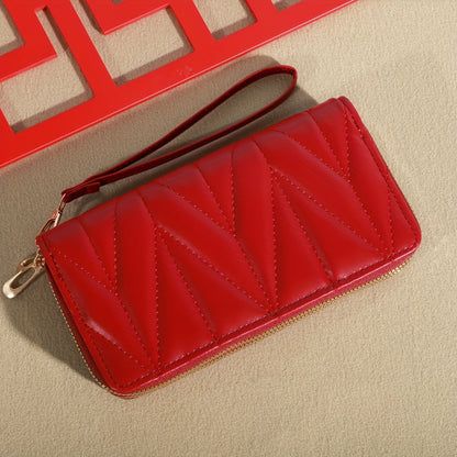 Women'S Stylish Long Wallet with Double Zippers - Casual Style, Card Holder And Coin Purse.
