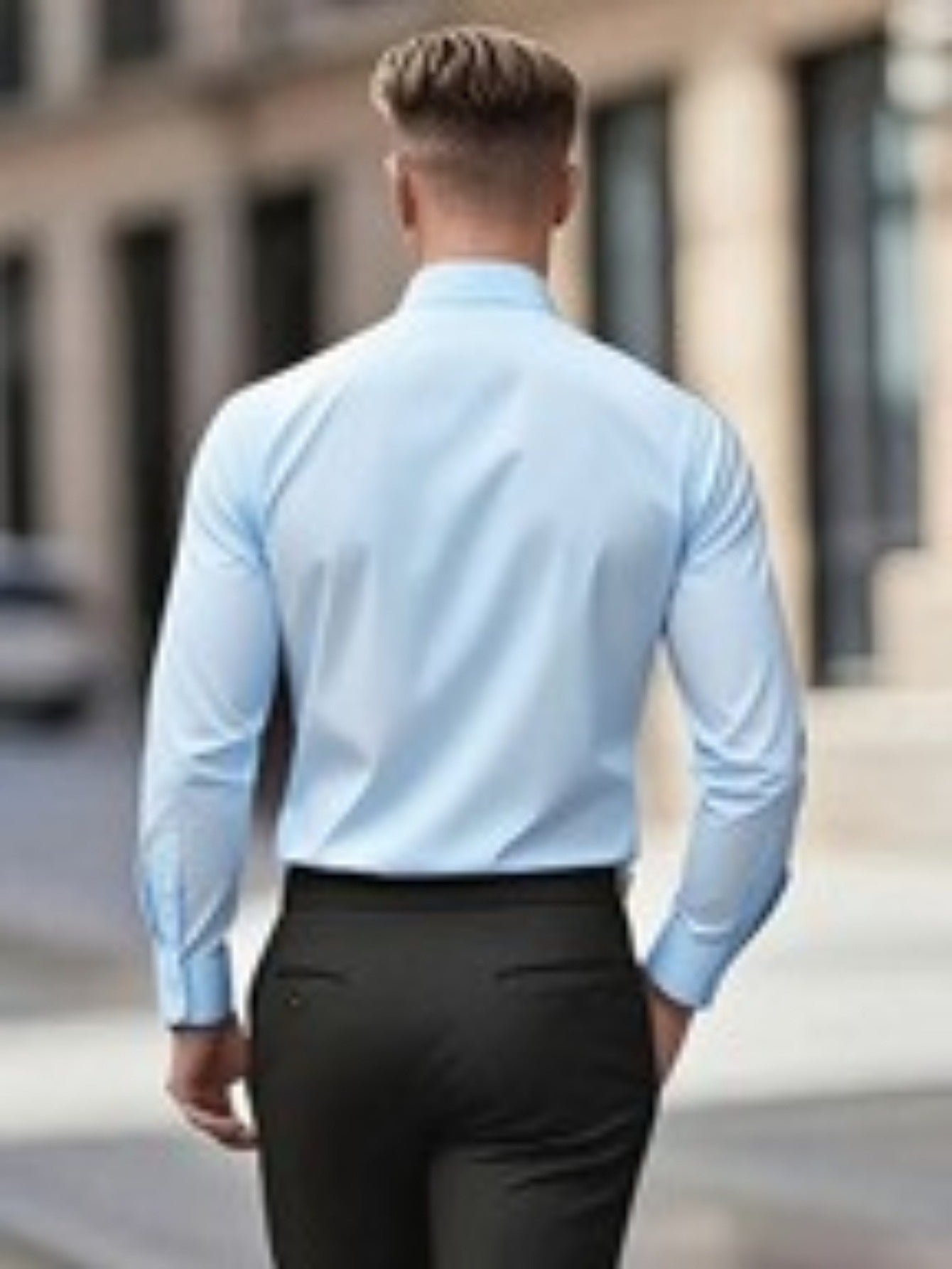 Men's Casual Minimalist Logo Print Shirt for Spring and Fall