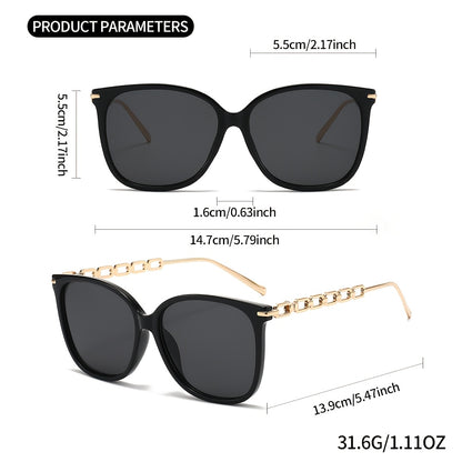 Aileen Oversized Polarized Sunglasses with Aluminum Frame