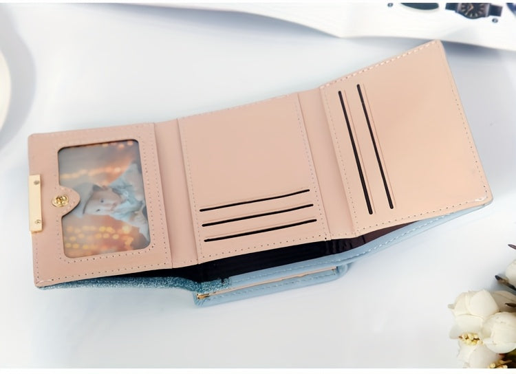 1pc, Women's Luxury High-Quality Wallet, Multi-Functional Multi-Card Slot Exclusive Coin Purse, Portable Compact Versatile Travel, Gorgeous Small Sequins, Exquisite Lady Gentle Style, Unique Design, Metal Snap Closure, Solid