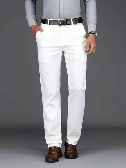 New Casual Formal Pants for Men in Four Seasons, Featuring a Business Style with Trendy Long Trousers. Fashionable And Versatile Men'S Elastic Dress Pants with a Comfortable Classic Design for Casual Wear.