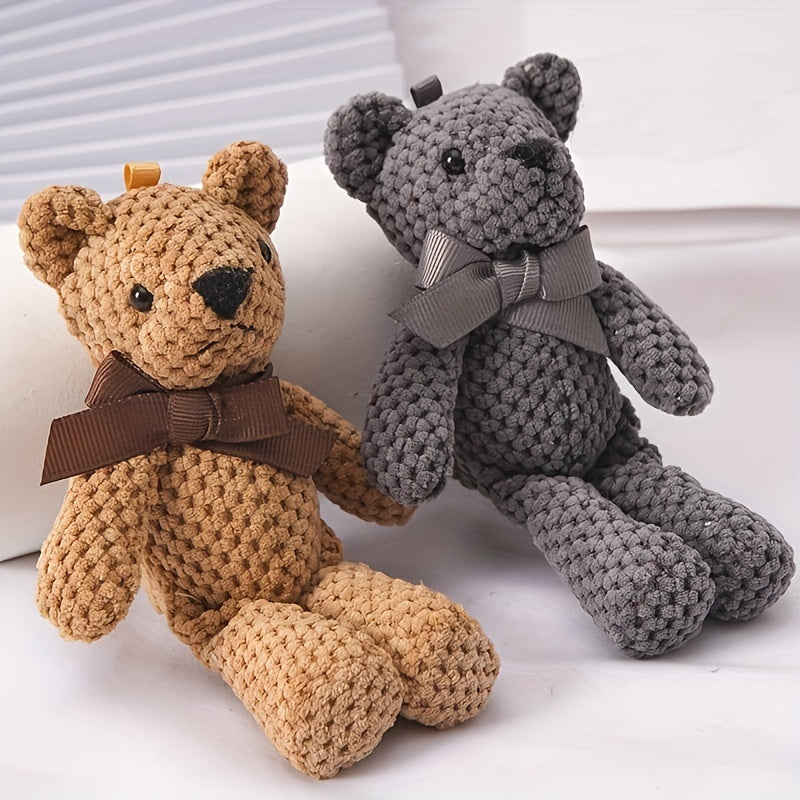 15cm/5.9inch 15cm Bear Stuffed Plush Toys Baby Cute Dress Key Pendant Pendant Dolls Gifts Birthday Wedding Party Decor 1pc