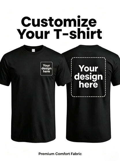 Men's Custom Polyester Crew Neck T-Shirt - Casual Summer Wear