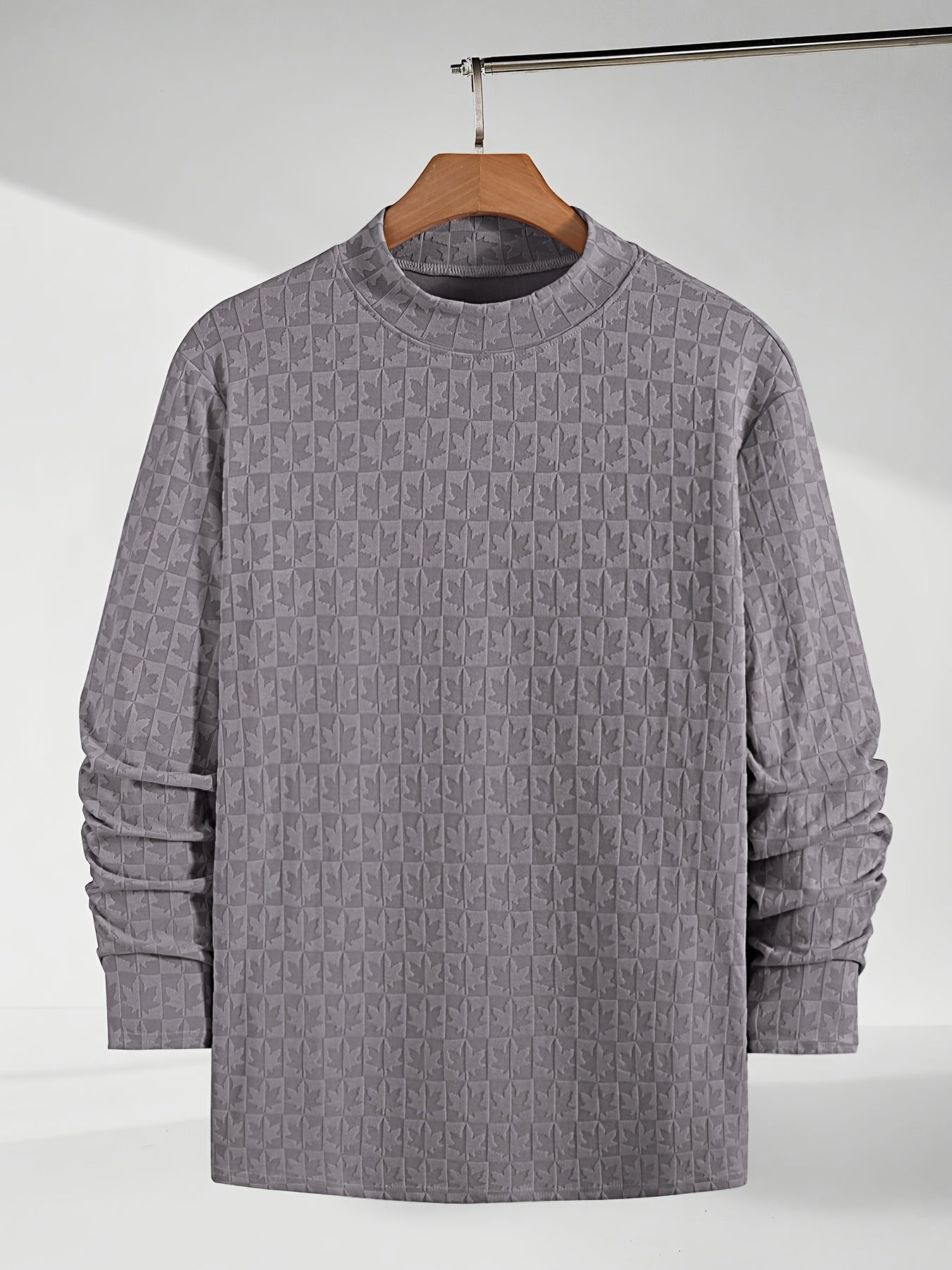 Տղամարդու երկարաթև մարզաշապիկ կիսաբարձր օձիքով, առօրյա ժակարդե հիմք վերնաշապիկի համար, աշնանային և ձմռան համար նախատեսված ոճային և բարձրորակ վերնաշապիկ