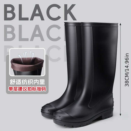Men's High-Top PVC Outdoor Rain Boots for Summer Fishing