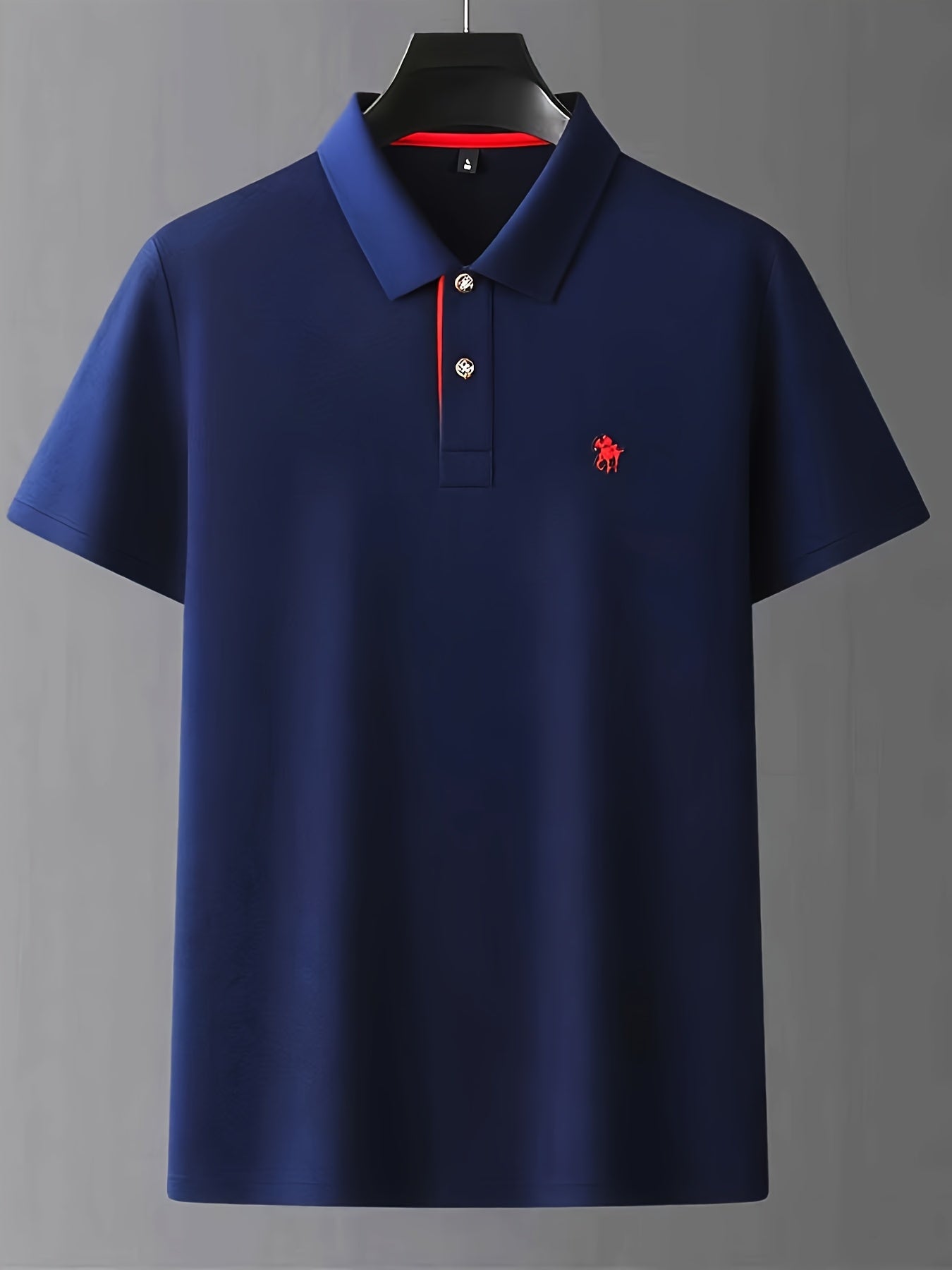 Men'S Stylish Short-Sleeve Polo Shirt Featuring a Contrasting Ribbed Collar And Exquisite, a Timeless And Versatile Choice - ayq