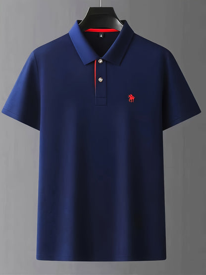 Men'S Stylish Short-Sleeve Polo Shirt Featuring a Contrasting Ribbed Collar And Exquisite, a Timeless And Versatile Choice - ayq