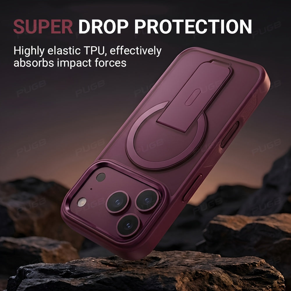 Matte Magnetic Shockproof Phone Case with Stand for iPhone 18 Pro Max