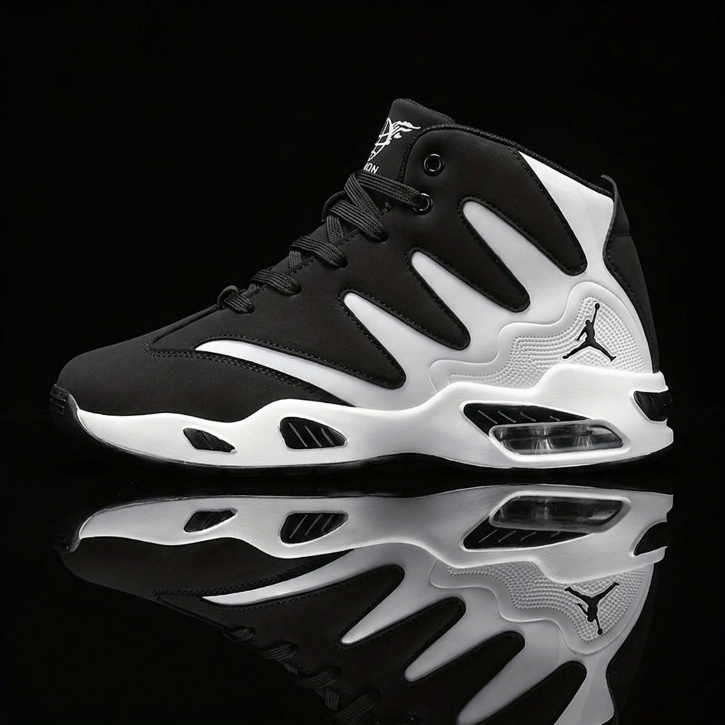 Men's High-Top Basketball Shoes Lightweight Breathable PU Sneakers